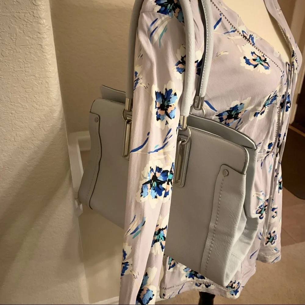 Charming Charlie light gray satchel bag